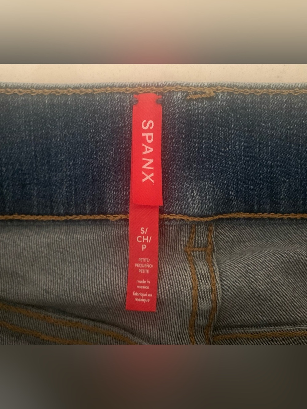 Spanx Seamed Front Wide Leg Jeans Vintage Indigo size elastic waistband - S - Picture 3 of 10